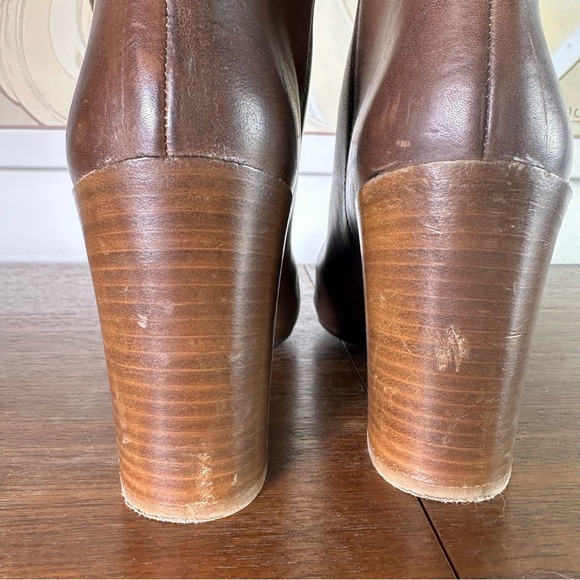 Vince Corrine Brown Tan Soft Suede & Leather Tall Pull On Boot - Picture 5 of 11